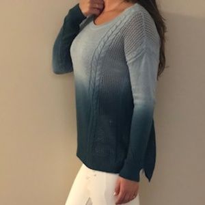 Turquoise/blue, ombre, knit, sweater